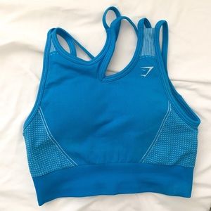 Gymshark Ultra Seamless Blue Sports Bra (S)